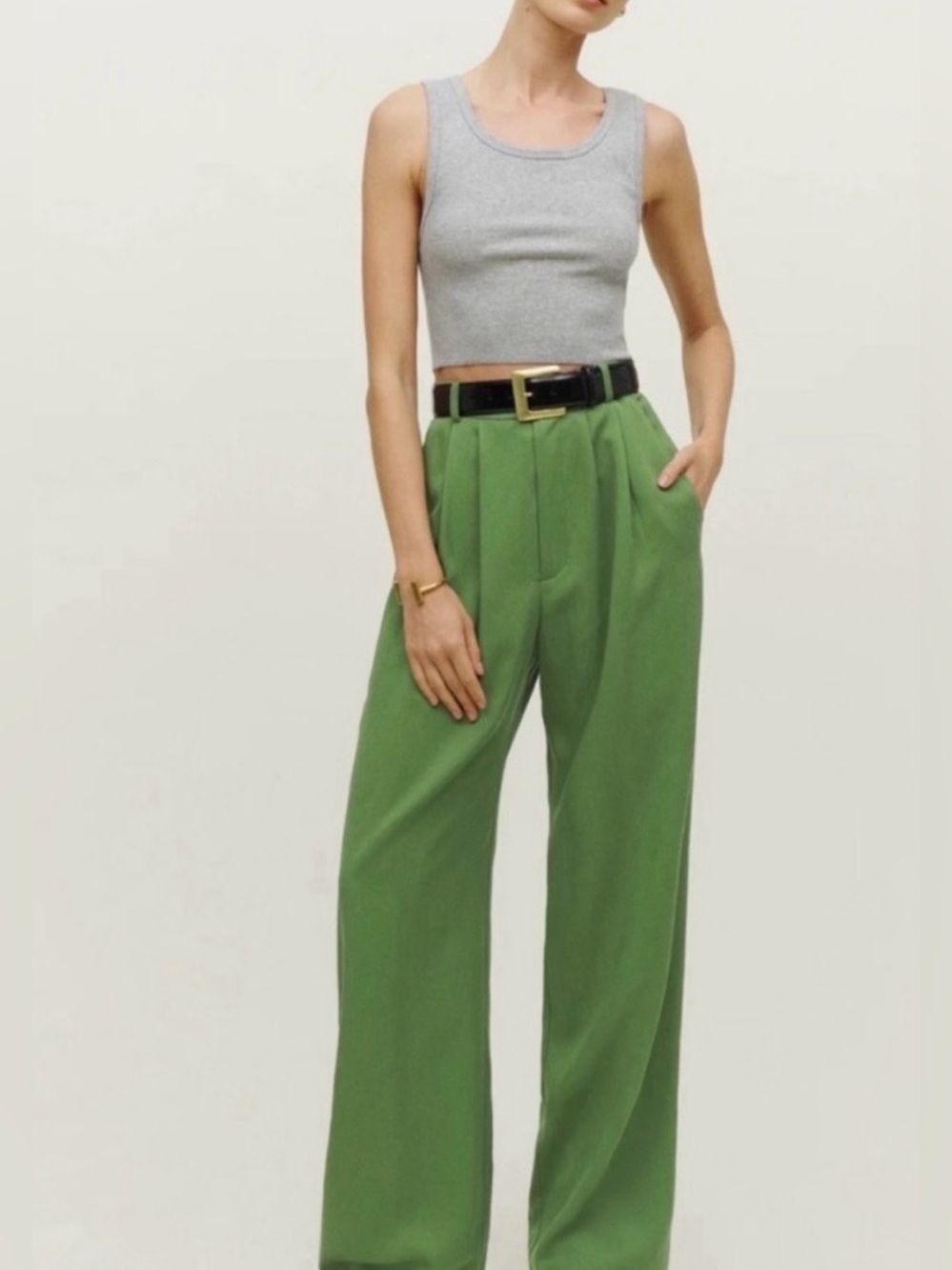Reformation Mason Green
Wide-Leg Trousers